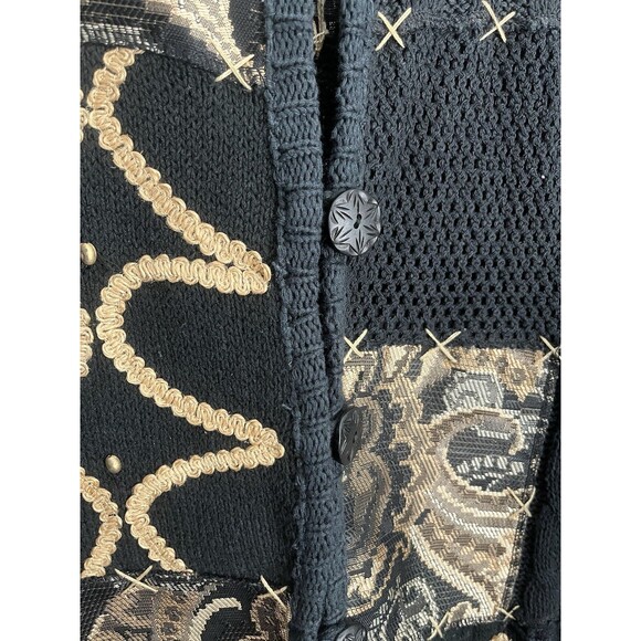 Sandy Starkman Women's L Knit Tapestry Blazer Jacket Buttons - Picture 5 of 10